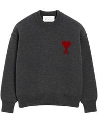 Ami Paris - Ami De Coeur Pullover Mit V-Ausschnitt - Lyst