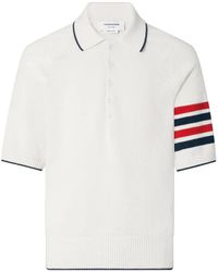 Thom Browne - Linen Cotton 4-Bar Relaxed Fit Polo - Lyst