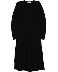 Twinset - Ribbed V-Neck Midi Dress - Lyst