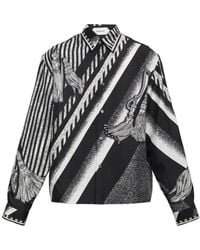Versace - Tassel-Print Silk Shirt - Lyst