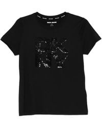 DKNY - T-Shirt À Logo En Sequins - Lyst