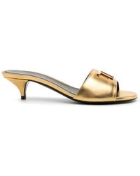 Tom Ford - 40mm Logo-plaque Leather Mules - Lyst