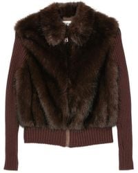 Source Unknown - Faux-Fur Ribbed-Knit Cardigan - Lyst