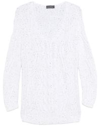 Lorena Antoniazzi - Cable-Knit Embellished Sweater - Lyst