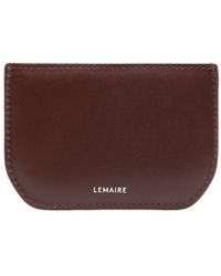 Lemaire - Logo-print Leather Card Holder - Lyst