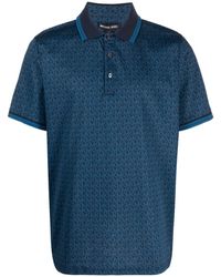 Michael Kors - Monogram-print Short-sleeved Polo Shirt - Lyst