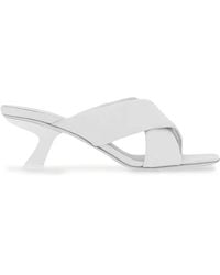 Ferragamo - Crossover-Strap Detail Lambskin Mules - Lyst