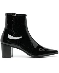 Saint Laurent - Arsun Patent-leather Ankle Boots - Lyst