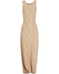 Giorgio Armani - Wave-print Round-neck Maxi Dress - Lyst