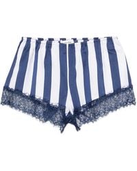 Frankie Shop - Milos Stripe Lace-Trim Shorts - Lyst
