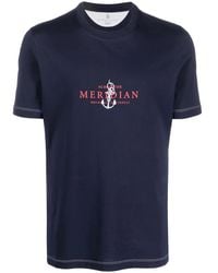 Brunello Cucinelli - Logo-print Cotton T-shirt - Lyst