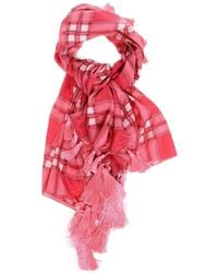 DSquared² - Checked-Pattern Tassel-Trim Scarf - Lyst