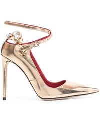 HARDOT - 115Mm Metallic Ankle-Strap Pumps - Lyst
