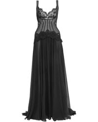 Nissa - Lace-Trim Corset Gown - Lyst