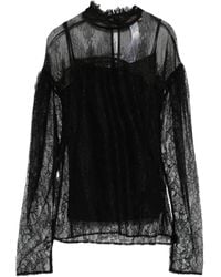 Twinset - Haut En Dentelle À Col Montant - Lyst