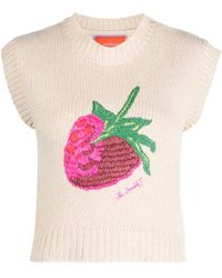 La DoubleJ - Gilet Lampone Con Ricamo - Lyst