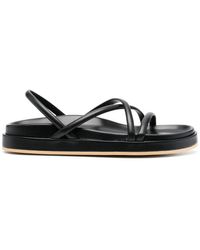 P.A.R.O.S.H. - Slingback Leather Sandals - Lyst