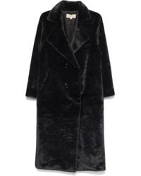 MICHAEL Michael Kors - Long Double-Breasted Faux Fur Coat - Lyst