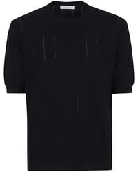 Cruciani - Pointelle-Knit Short-Sleeve T-Shirt - Lyst