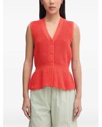 Mos Mosh - Herbi Ribbed-Knit Peplum Cardigan - Lyst