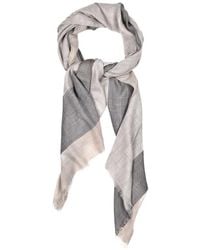Brunello Cucinelli - Sciarpa Bicolore Con Frange - Lyst