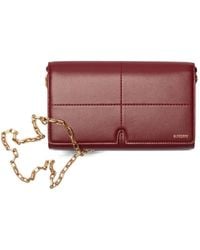 Burberry - Logo-Stamp Leather Clutch Bag - Lyst
