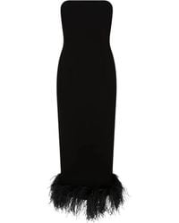 16Arlington - Minelli Feather-Trim Midi Dress - Lyst