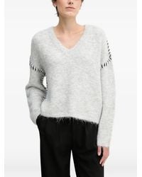 Sandro Ferrone - Whipstitch-Detail V-Neck Sweater - Lyst