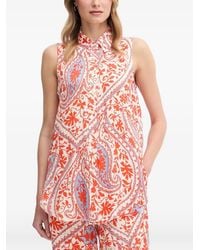 MARC AUREL - Collared Patterned Top - Lyst