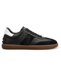 Tod's - Tabs Panelled Leather Sneakers - Lyst