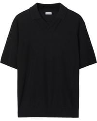 Burberry - V-neck Wool Polo Shirt - Lyst