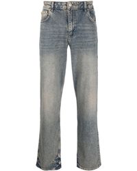 Represent - Bleached-effect Straight-leg Jeans - Lyst