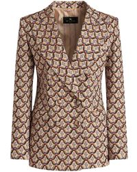Etro - Floral-Jacquard Double-Breasted Blazer - Lyst