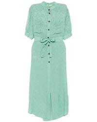 Blazé Milano - Button Belted Midi Dress - Lyst
