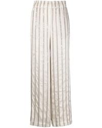 Brunello Cucinelli - Striped High-Waist Trousers - Lyst