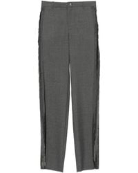 SONIA CARRASCO - Frayed Side-Stripe Straight-Leg Trousers - Lyst