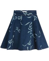 Nina Ricci - Bow-print Cotton Skirt - Lyst