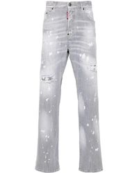 DSquared² - Distressed Straight-leg Jeans - Lyst