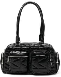 KARL LAGERFELD - Kkuilt Pockets Md Bowling Bag - Lyst