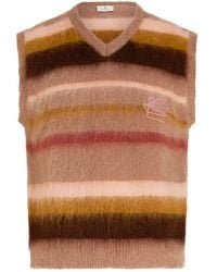 Etro - Logo-Embroidered Mohair-Blend Sleeveless Jumper - Lyst
