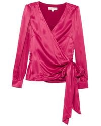 Michael Kors - Wrap-Style Side-Tie Blouse - Lyst