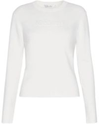 Max Mara - Wool Yarn Sweater With Embossed Logo Detail - Lyst