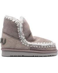 Mou - Logo-Appliqué Suede Ankle Boots - Lyst