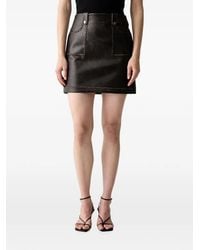 Liu Jo - Coated Fabric Mini Skirt With Pockets - Lyst