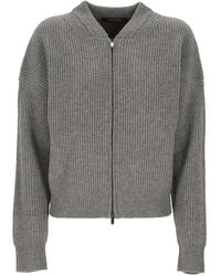 Max Mara - Cardigan En Maille Côtelée À Zip - Lyst