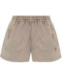 DIESEL - Short Court S-Oul À Logo Brodé Et Taille À Lien De Resserrage - Lyst