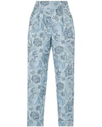 Temperley London - Floral-Print Pleated Trousers - Lyst