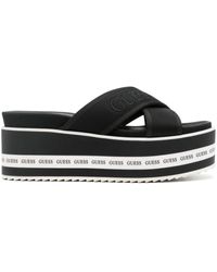 Guess USA - Logo-embroidered Sandals - Lyst