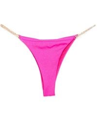 Chiara Ferragni - Bas De Bikini À Ornements En Cristal Et Plaque Logo - Lyst