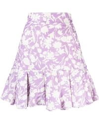 Bambah - Arielle Ruffle-Hem Linen Mini Skirt - Lyst